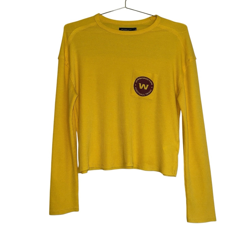 Junk Food Clothing Gold Washington Football Waffle Knit Long Sleeve Top Sz S